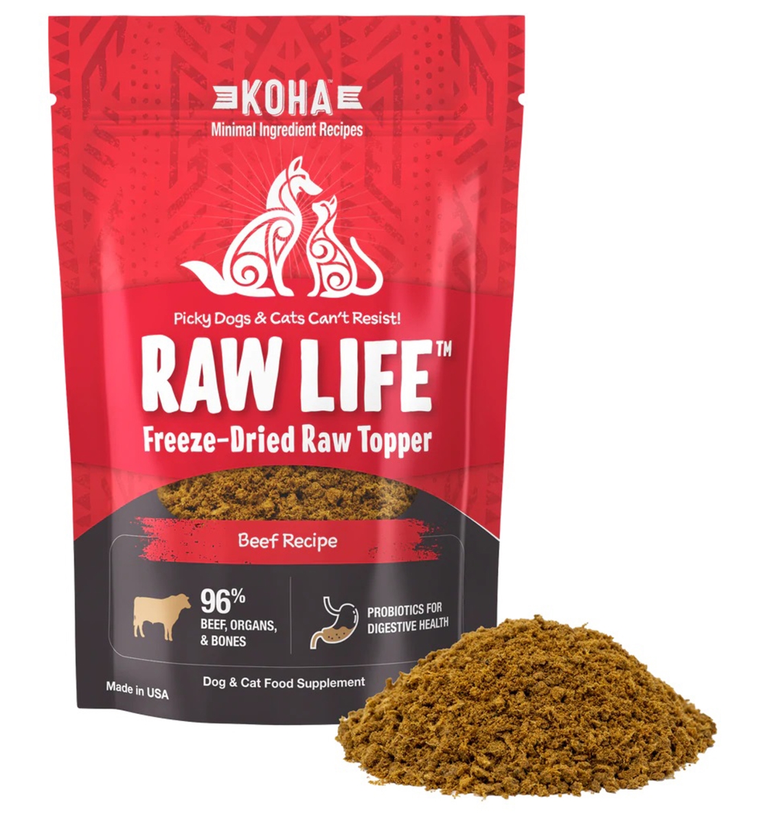 Picture of Koha 811048023254 Grain Free Raw Freeze Dried Topper Beef Dog & Cat Food - 8 oz