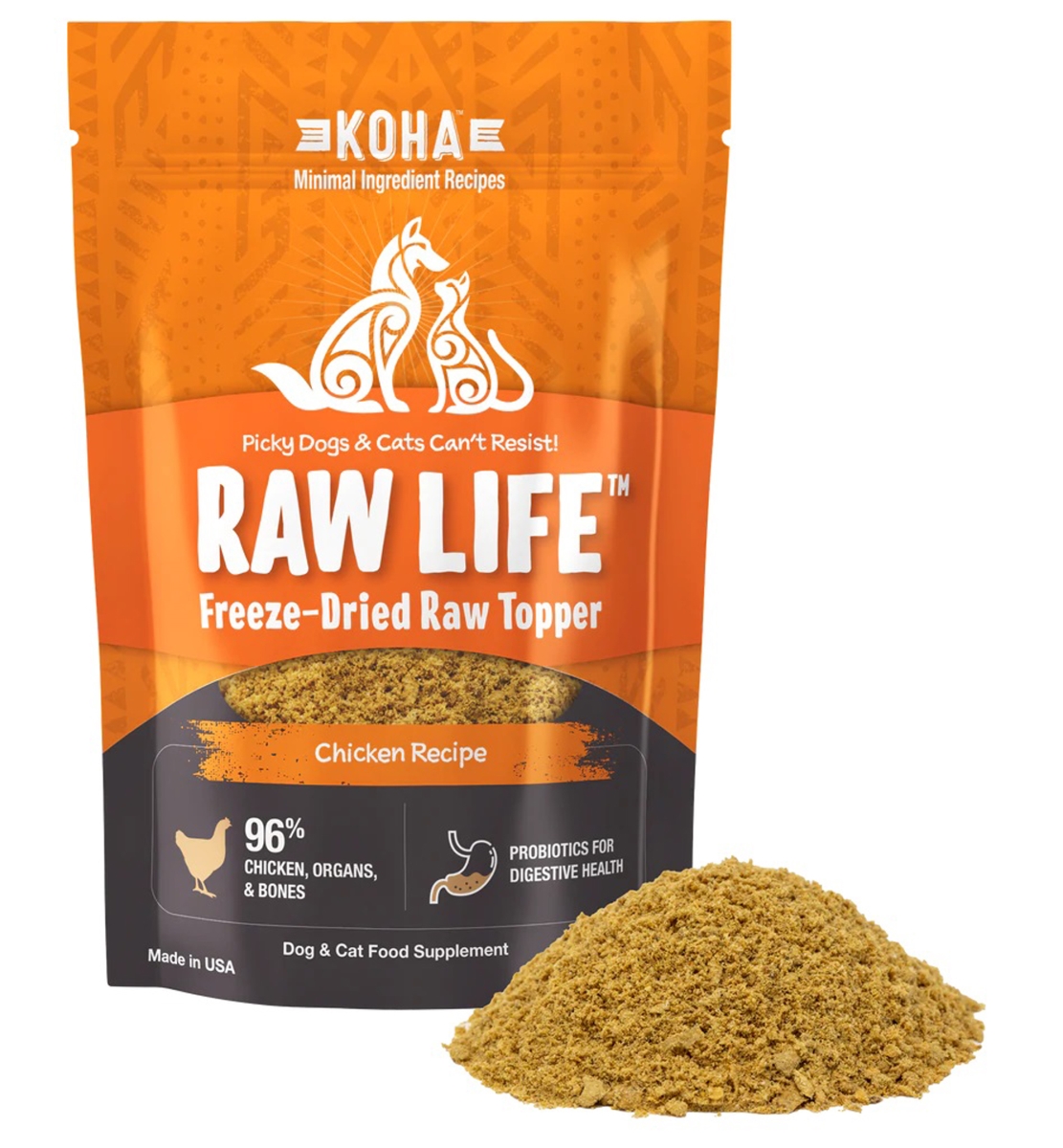 Picture of Koha 811048023261 Grain Free Raw Freeze Dried Topper Chicken Dog & Cat Food - 8 oz