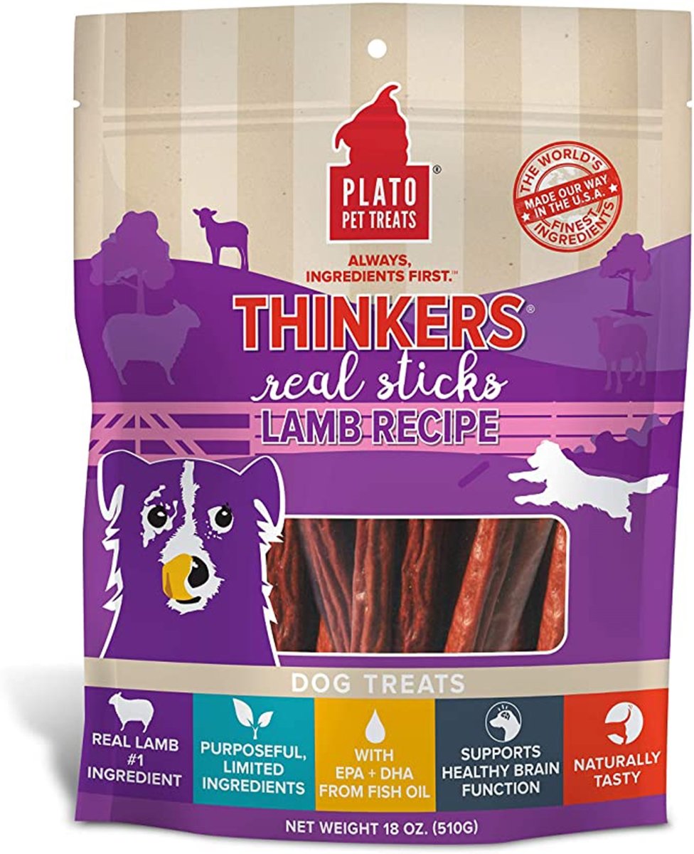 Picture of Plato Pet Treats 850016076632 Original Real Strips Lamb Pet Treat - 18 oz