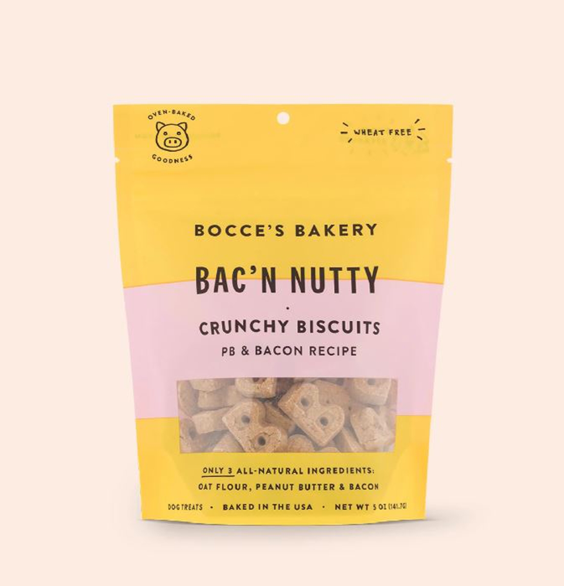 Picture of Bocces Bakery 850012629962 Everyday Bac N Nutty Biscuits Crunchy Dog Treats
