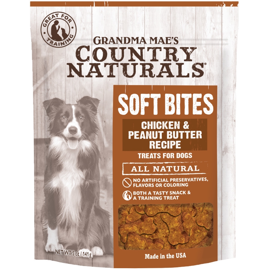 Picture of Grandma Maes Country Naturals 856235007822 Soft Bites Chicken Peanut Butter Dog Treats - 5 oz