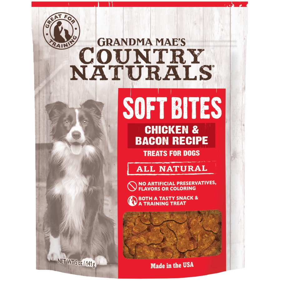 Picture of Grandma Maes Country Naturals 856235007839 Soft Bites Chicken Bacon Dog Treats - 5 oz