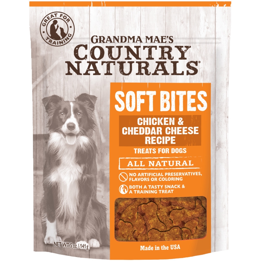 Picture of Grandma Maes Country Naturals 856235007846 Soft Bites Chicken Cheddar Dog Treats - 5 oz