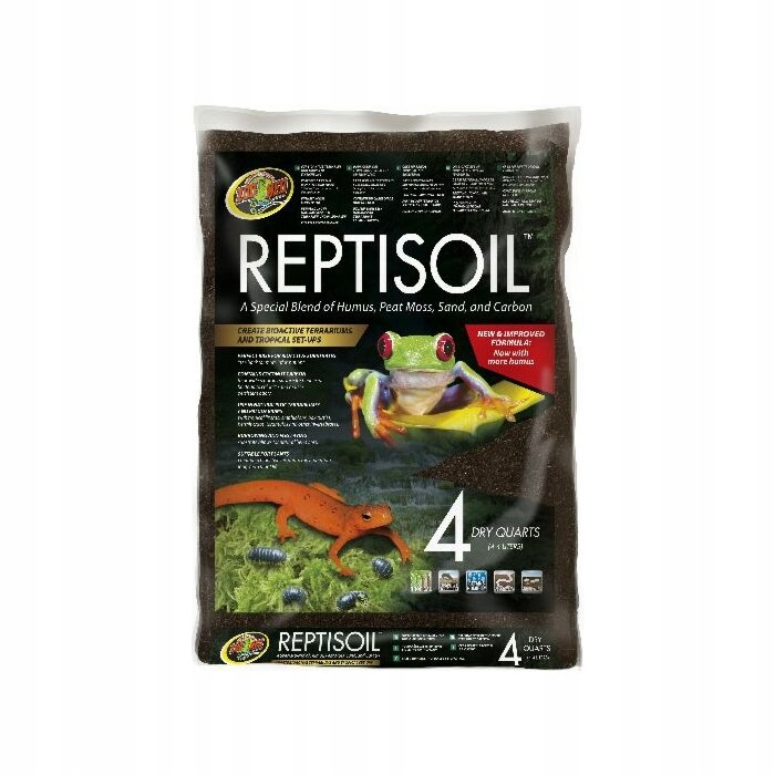 Picture of Zoo Med 097612752045 4 qt. ReptiSoil Bioactive Substrate Reptiles Amphibians StandUp Pouch