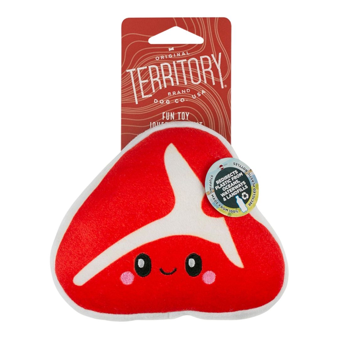 Picture of Territory 022266178026 5.5 in. Plush Squeaker Steak Dog Toy