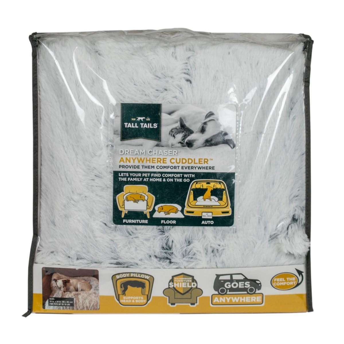 Picture of Tall Tails 022266178170 34 x 34 in. Anywhere Cuddler Dog & Cat Bed&#44; Gray