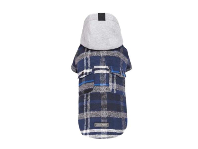 Picture of Canada Pooch 628284117742 The Shacket Jacket for Dog&#44; Blue Plaid - Size 14