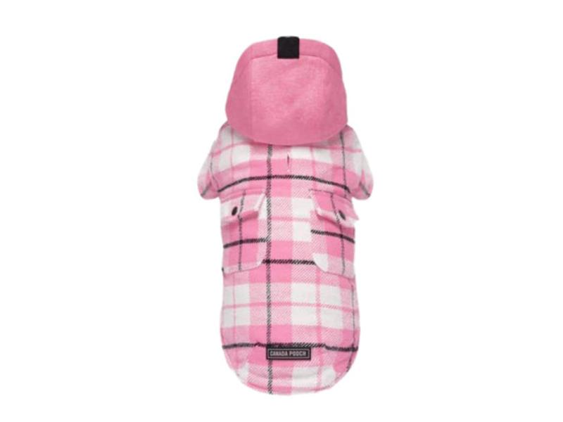 Picture of Canada Pooch 628284117858 The Shacket Jacket for Dog&#44; Pink Plaid - Size 14