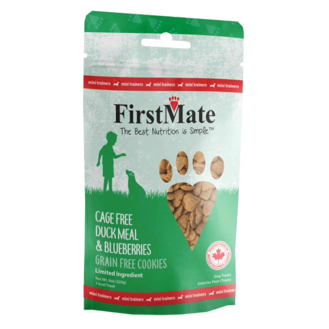 Picture of Firstmate 072318400186 8 oz Limited Ingredient Grain Free Mini Duck Blueberry Dog Treat