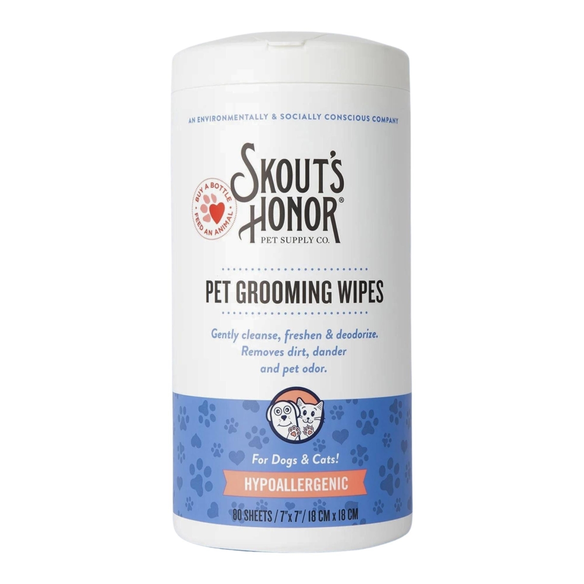 Picture of Skouts Honor 810053870938 Dog & Cat Pet Grooming Wipes - 80 Count