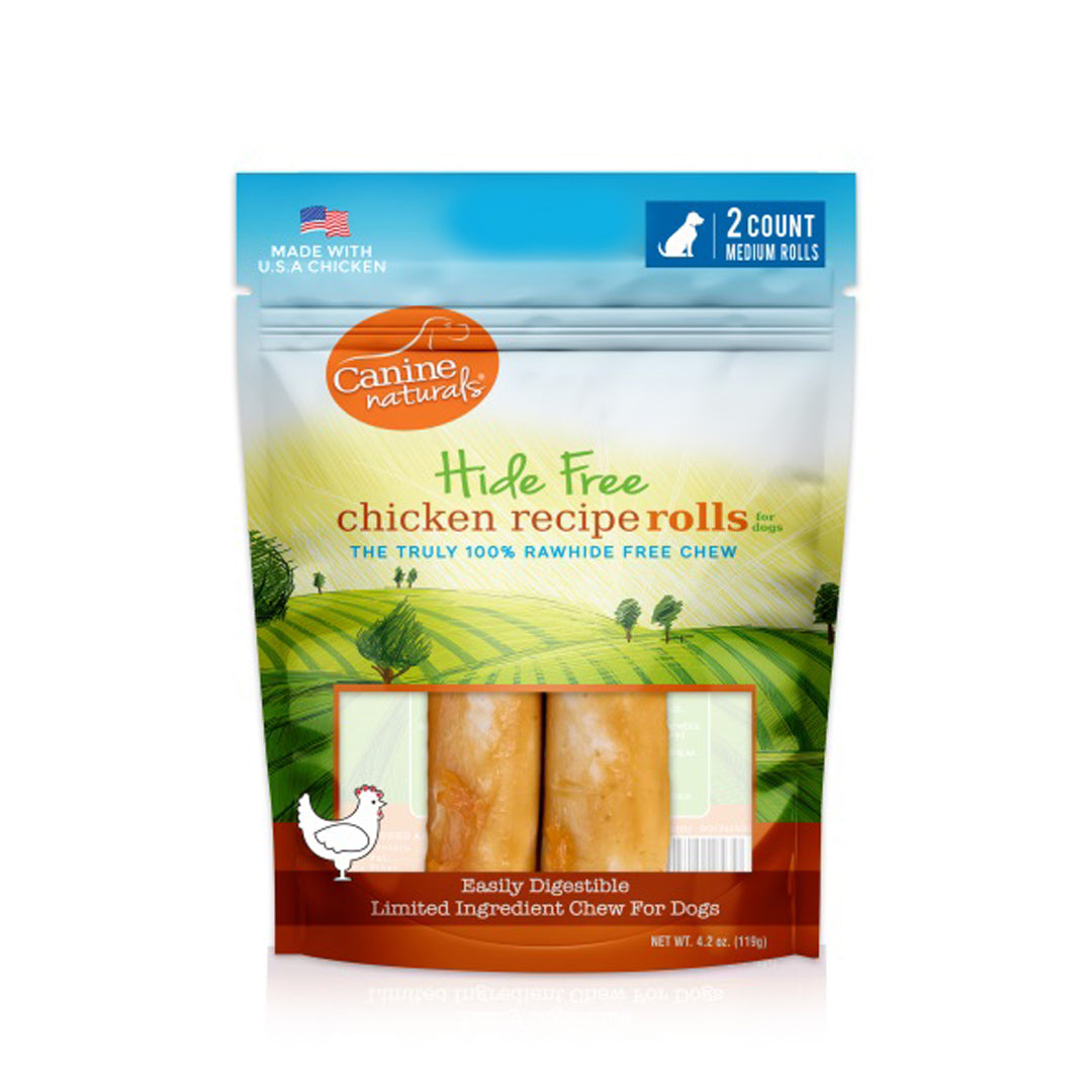 Picture of Canine Naturals 813432012530 4 in. Hide Free Chicken Medium Roll - Pack of 2