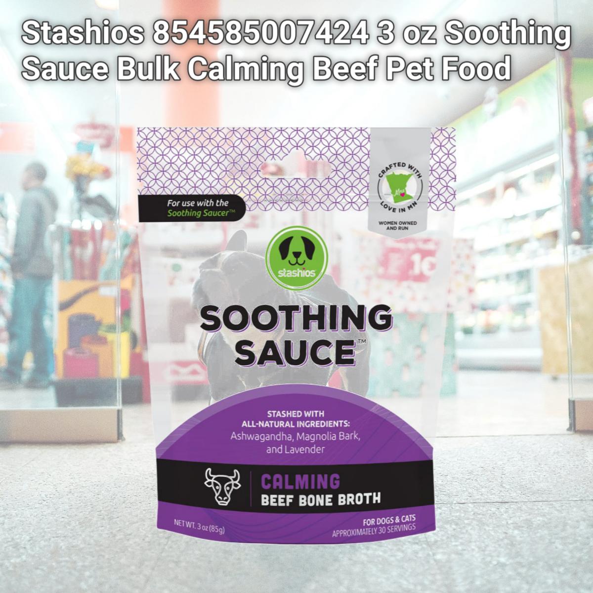 Picture of Stashios 854585007424 3 oz Soothing Sauce Bulk Calming Beef Pet Food