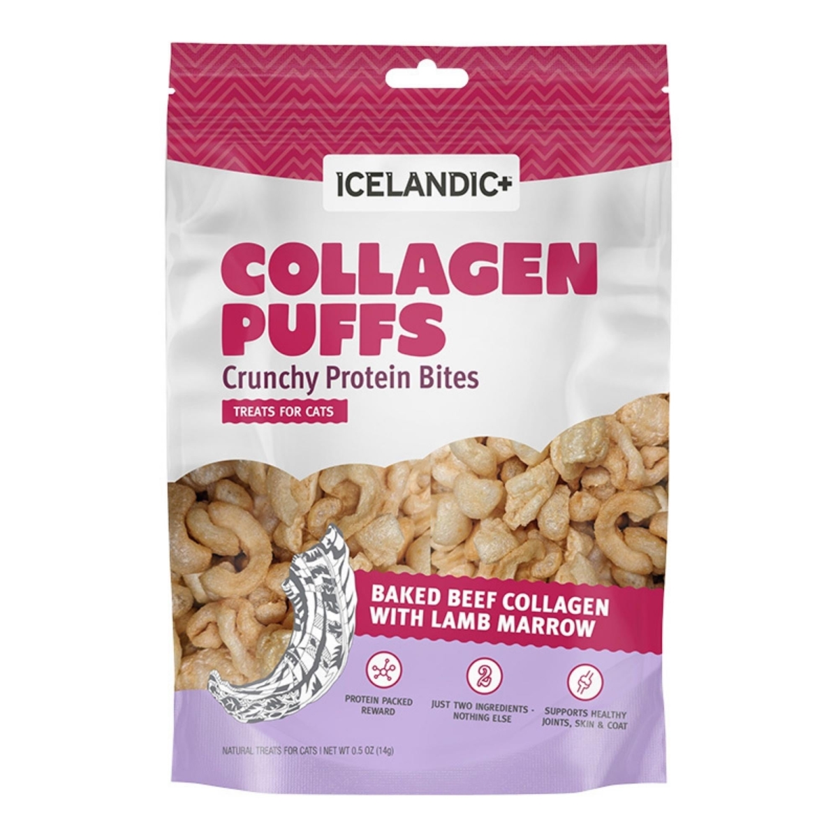 Picture of Icelandic 854854007858 0.5 oz Beef Collagen Puffs with Marrow Cat Food