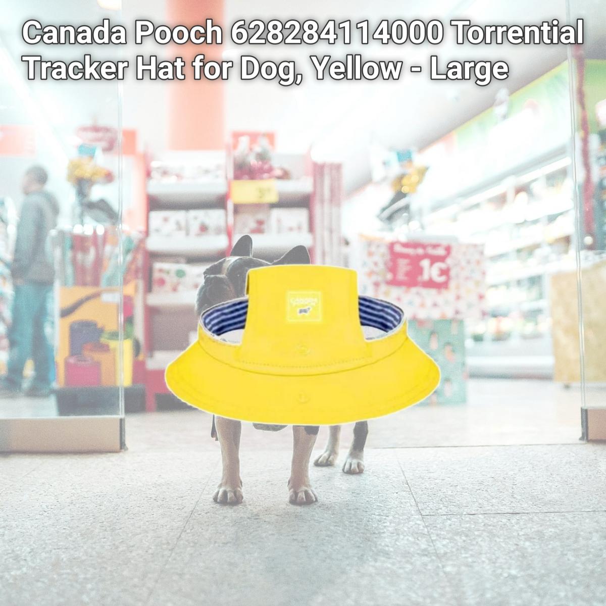 Picture of Canada Pooch 628284114000 Torrential Tracker Hat for Dog&#44; Yellow - Large