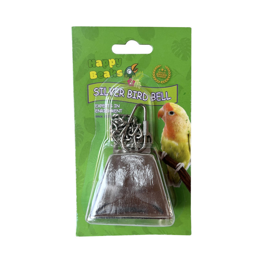 Picture of A & E Cages 644472008692 Happy Beaks Silver Bird Bell On Chain Bird Toy - Large