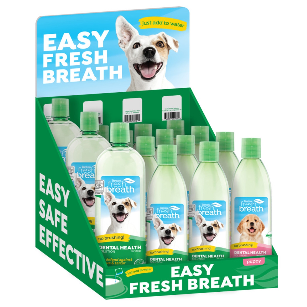 Picture of TropiClean 645095006225 Fresh Breath Dental Health Solution Counter Display - 15 Piece