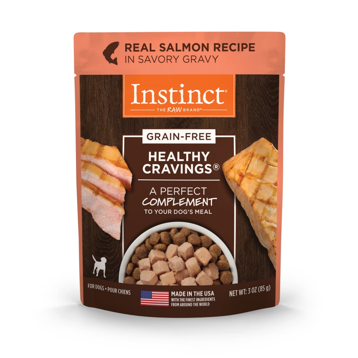 Picture of Natures Variety 769949610205 3 oz Healthy Cravings Salmn Instinct Food Pouch - Case of 24