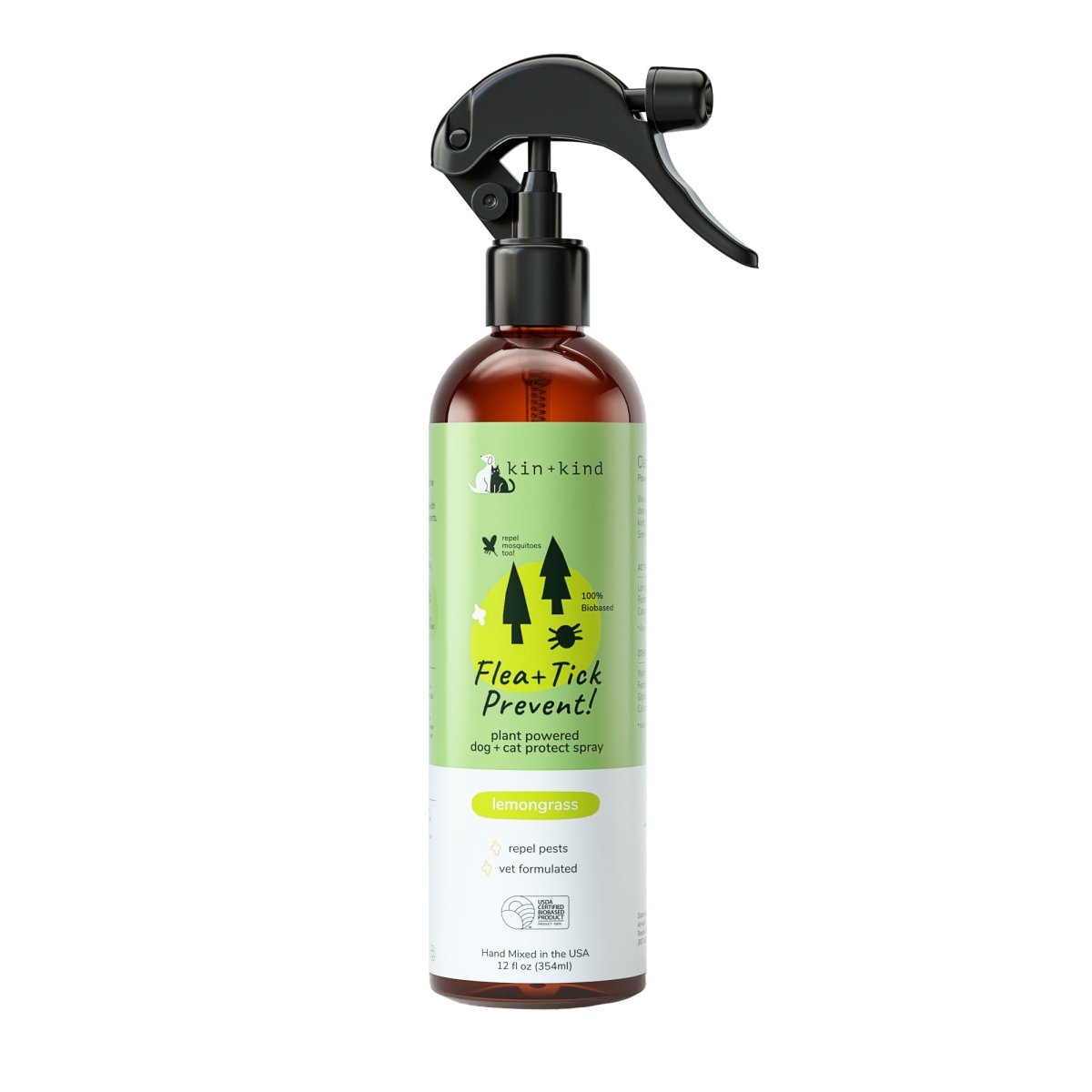 Picture of Kin Plus Kind 850027253107 12 oz Flea & Tick Lemongrass Protect Spray