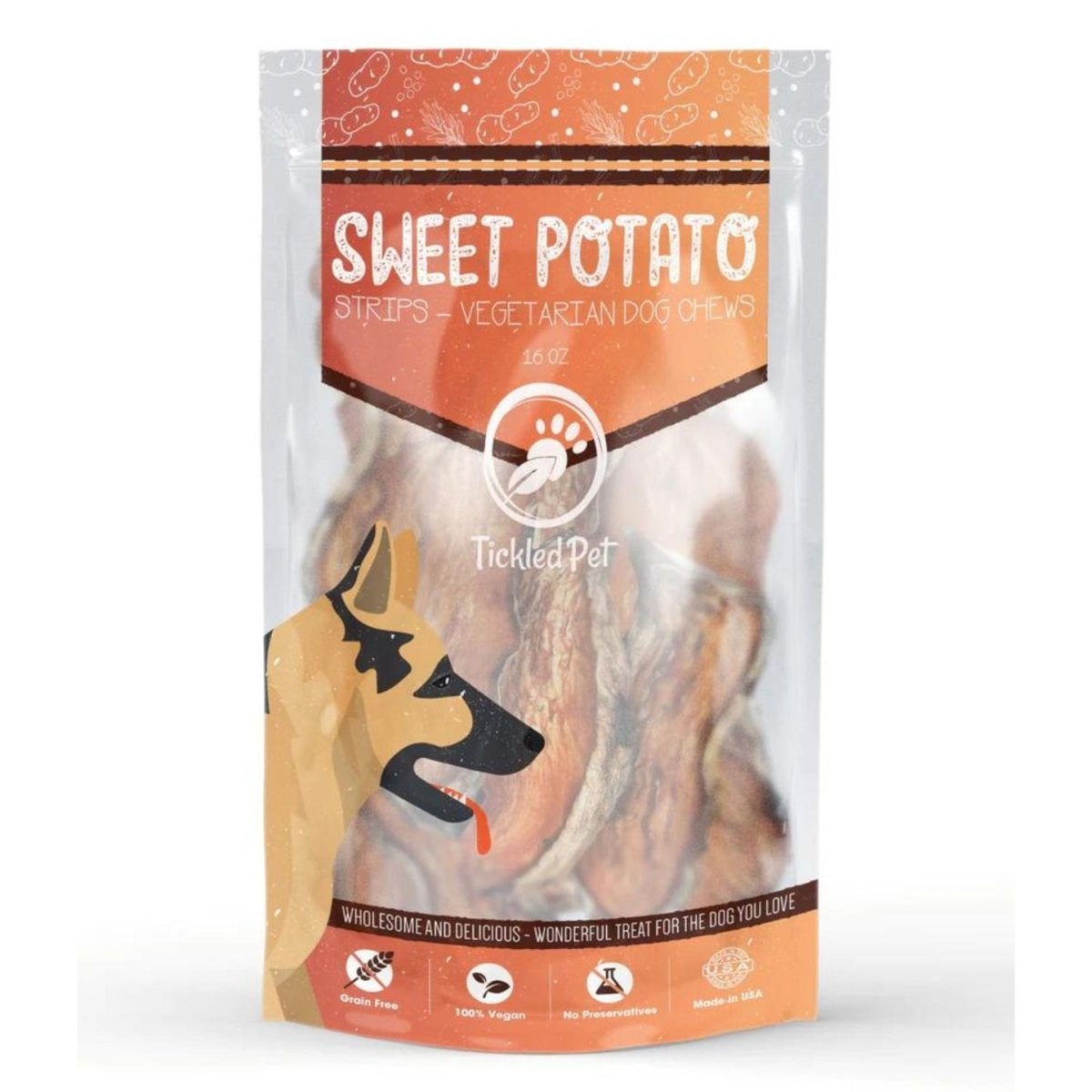 Picture of Tickeld Pet 851582005699 16 oz Sweet Potato Chews Strips Dog Treats