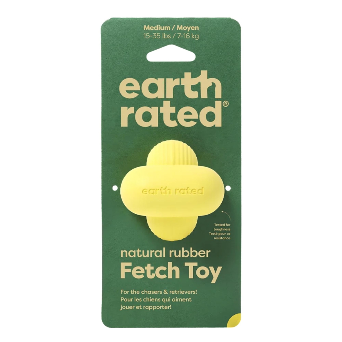 Picture of Earth Rated 870856001472 Rubber Fetch Dog Toy&#44; Yellow - Medium