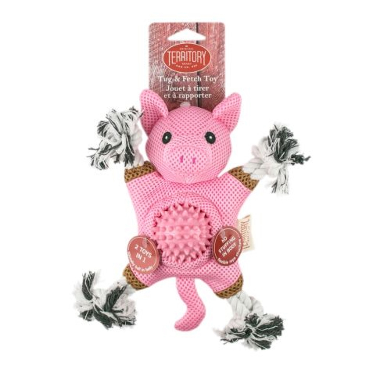 Picture of Territory 022266175049 10 in. 2-in-1 Farm Pig Dog Toy