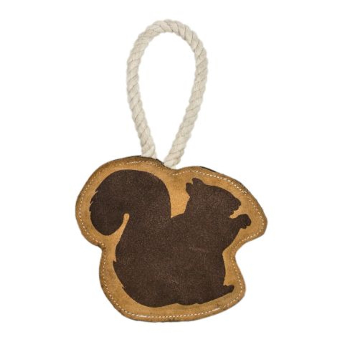 Picture of Territory 022266175612 8 in. Natural Leather Tug Squirrel Dog Toy