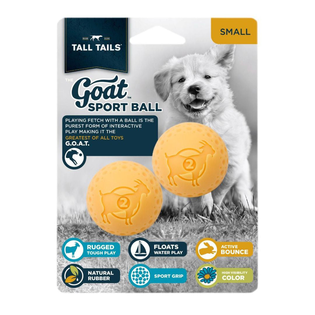 Picture of Tall Tails 022266176084 2 in. Goat Ball Dog Toy&#44; Yellow