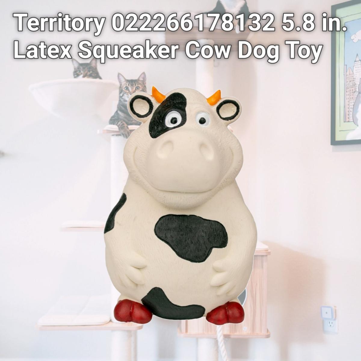 Picture of Territory 022266178132 5.8 in. Latex Squeaker Cow Dog Toy