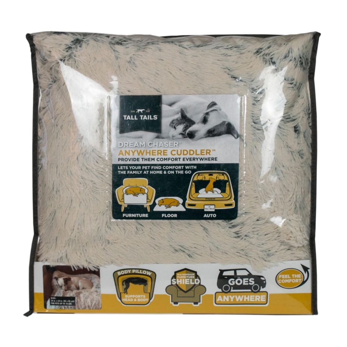 Picture of Tall Tails 022266178279 34 x 34 in. Anywhere Cuddler Dog & Cat Bed&#44; Khaki