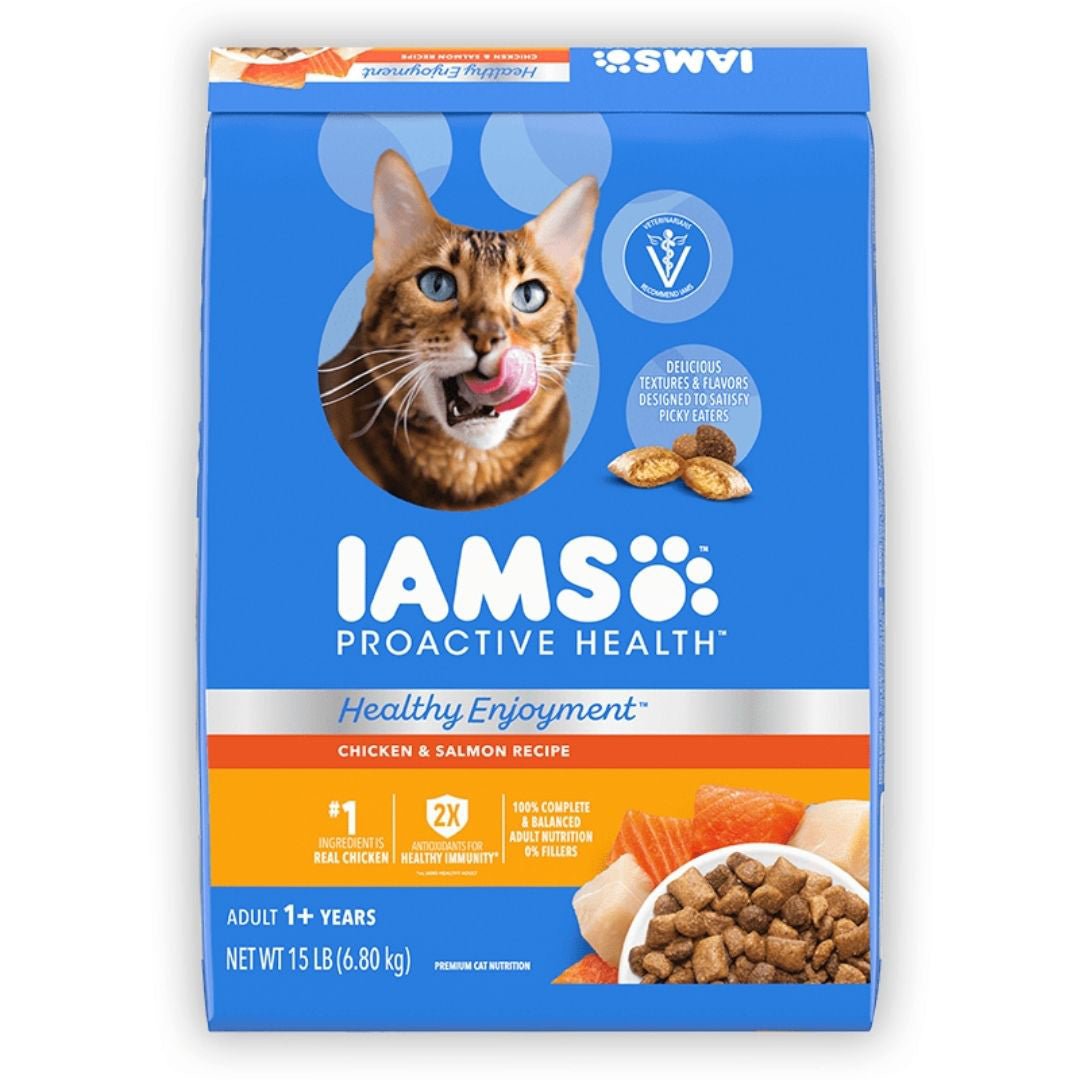 Picture of IAMS 019014806416 15 lbs Proactive Health Healthy Enjoyment Dry Cat Food - Chicken Salmon