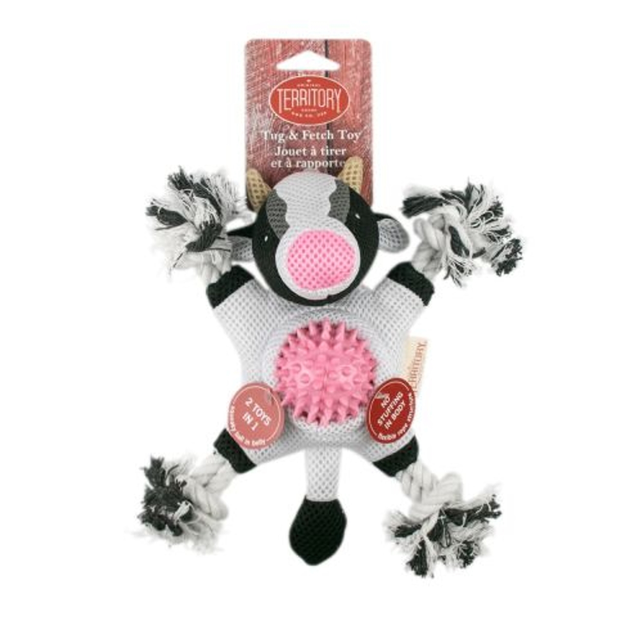 Picture of Territory 022266175063 10 in. 2-in-1 Farm Cow Dog Toy