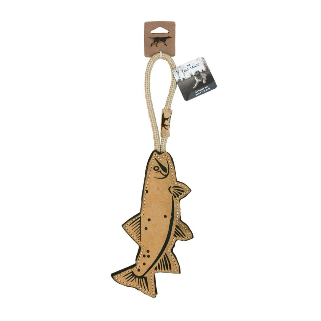 Picture of Tall Tails 022266176145 16 in. Leather Trout Natural Dog Toy