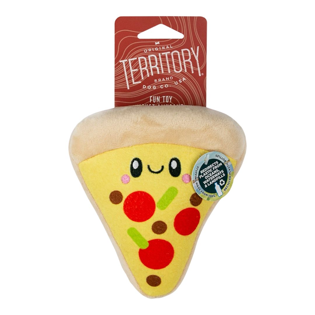 Picture of Territory 022266178019 6 in. Plush Squeaker Pizza Dog Toy