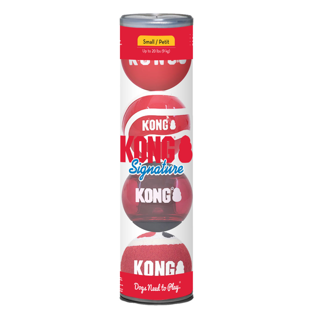Picture of Kong 035585523040 Signature Ball Assorted Dog Toy - Small - Pack of 4