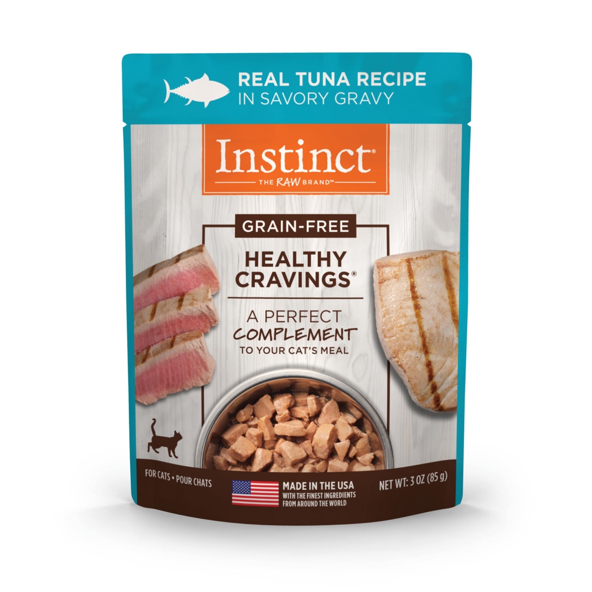 Picture of Natures Variety 769949610038 3 oz Healthy Cravings Tuna Instinct Cat Food Pouch - Case of 24