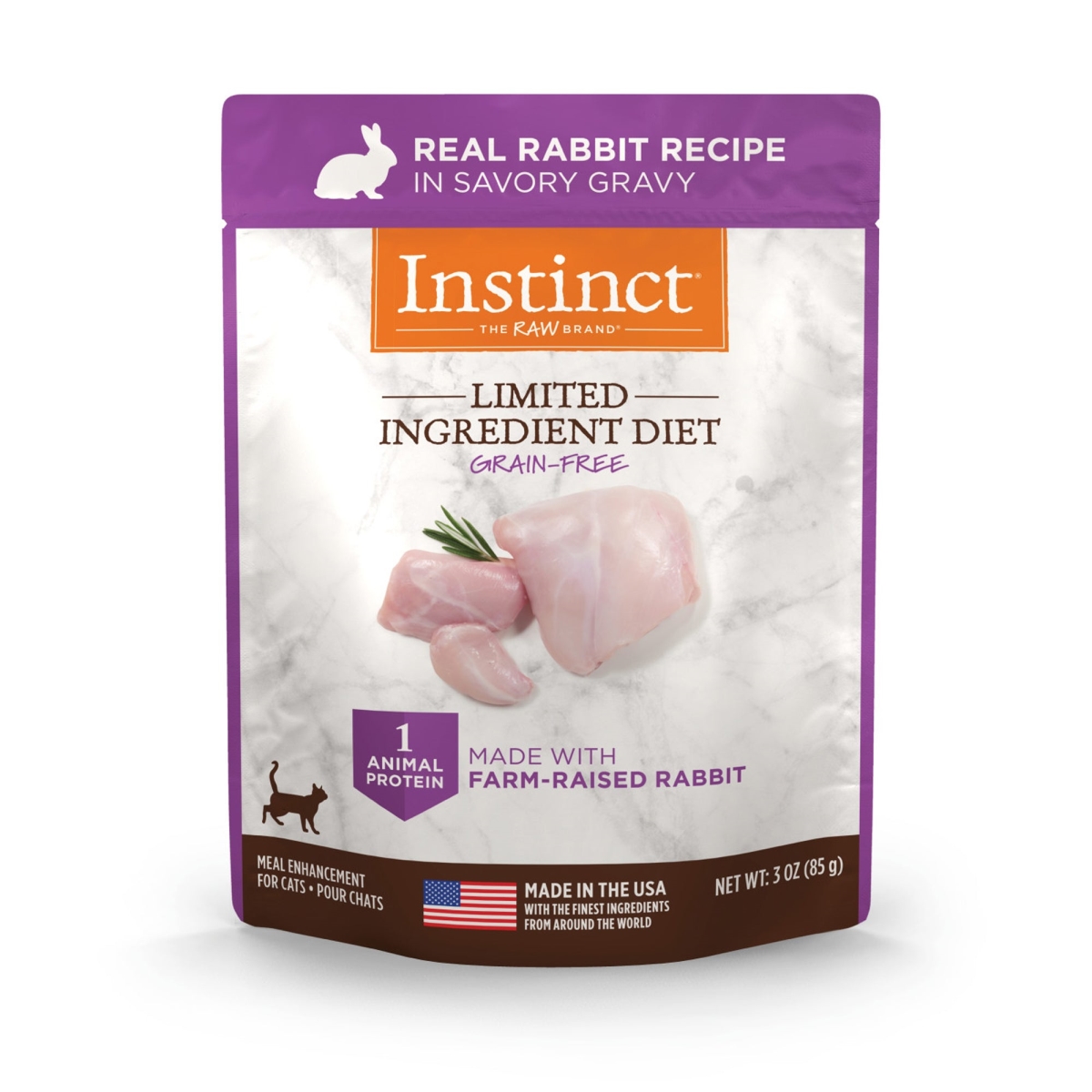 Picture of Natures Variety 769949618188 3 oz Limited Ingredient Rabbit Instinct Cat Food Pouch - Case of 24