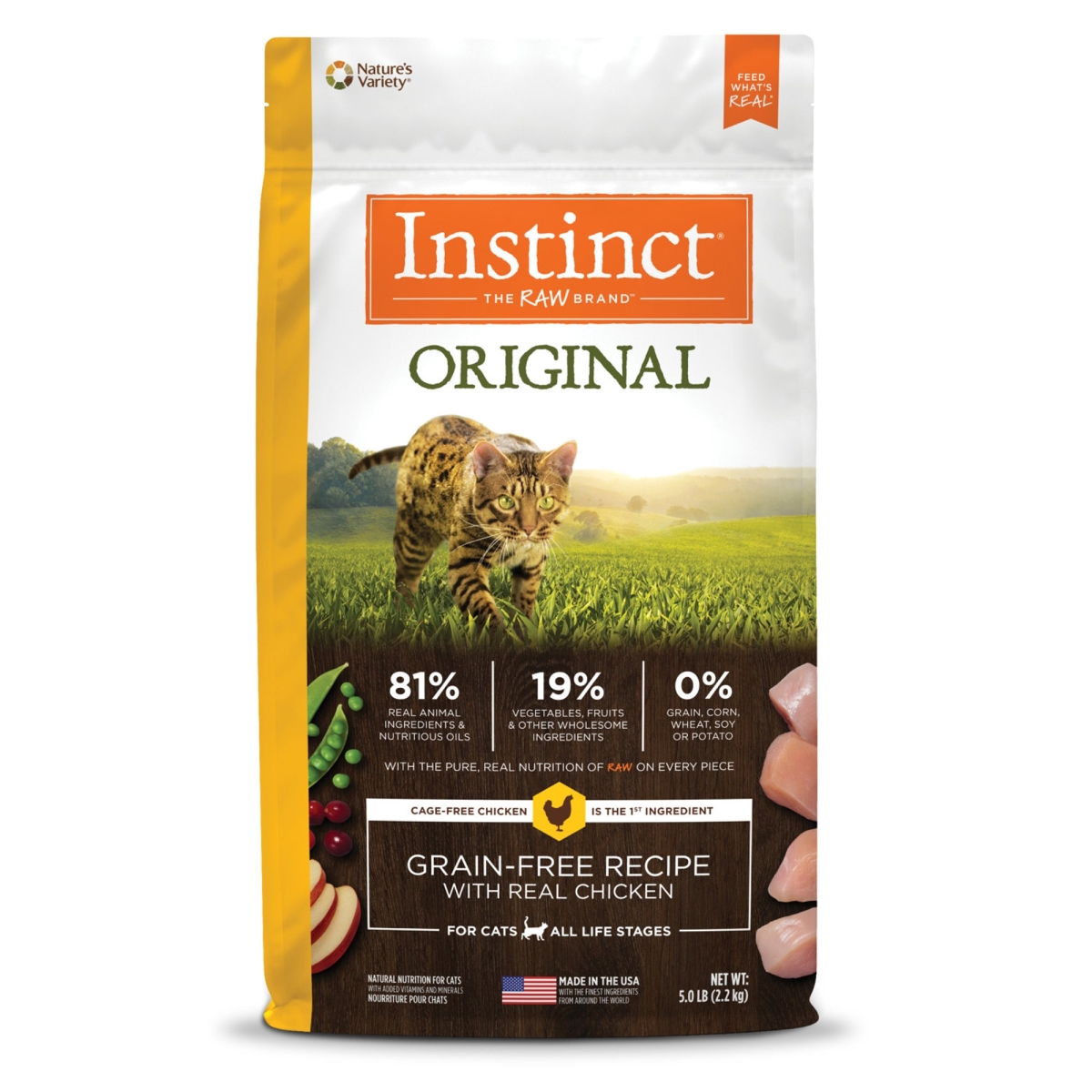 Picture of Natures Variety 769949658559 5 lbs Original Chicken Grain Free Instinct Cat Food - Case of 4