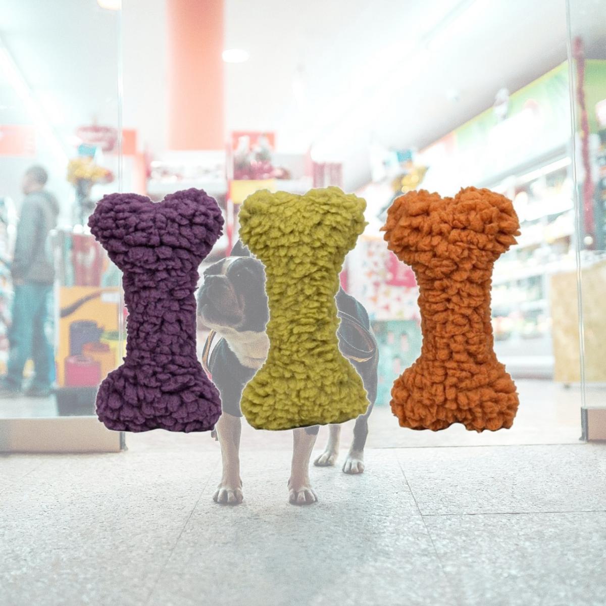 Picture of Huggle Hounds 813168013122 12 in. Huggle Fleece Bone Dog Toy&#44; Assorted - Pack of 3