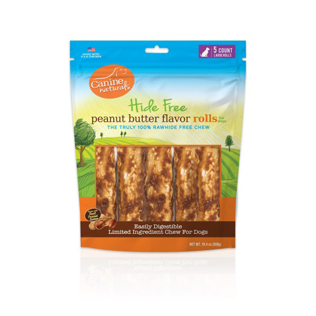 Picture of Canine Naturals 813432012769 7 in. Hide Free Peanut Butter Large Roll - Pack of 5