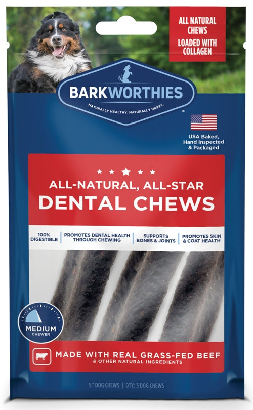 Picture of Barkworthies 840139129193 5 in. Dental Chew Dog Treat - 55 Count