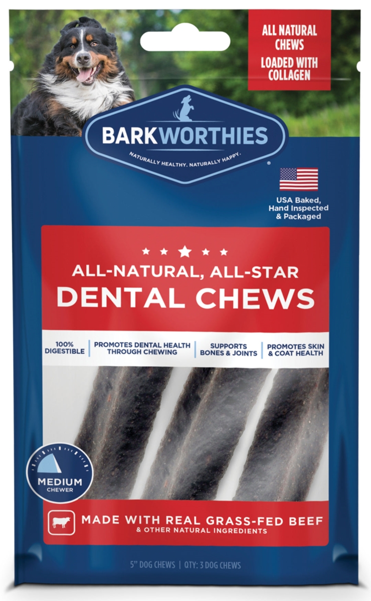 Picture of Barkworthies 840139129209 5 in. Dental Chew Dog Treat - Pack of 3