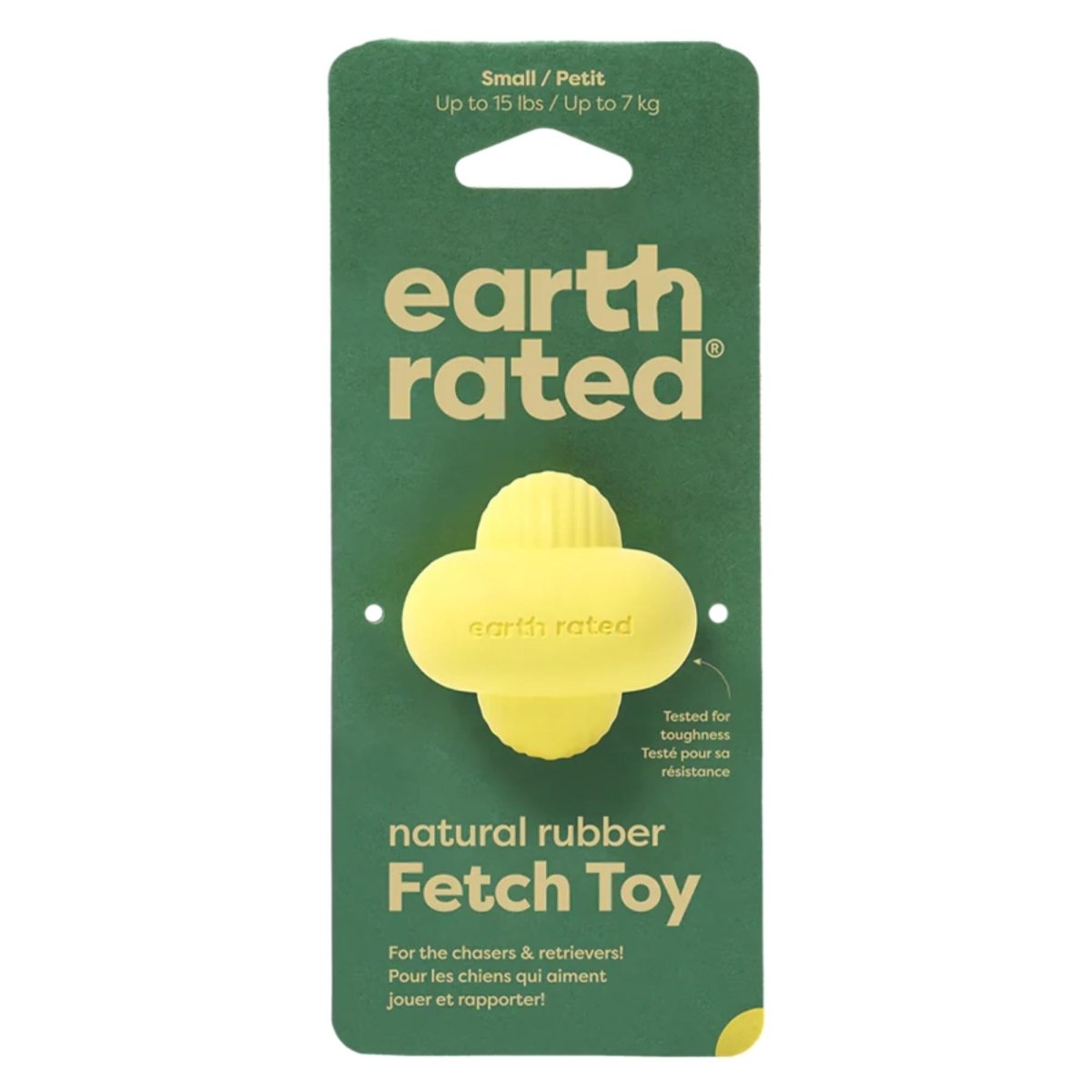 Picture of Earth Rated 870856001465 Rubber Fetch Dog Toy&#44; Yellow - Small