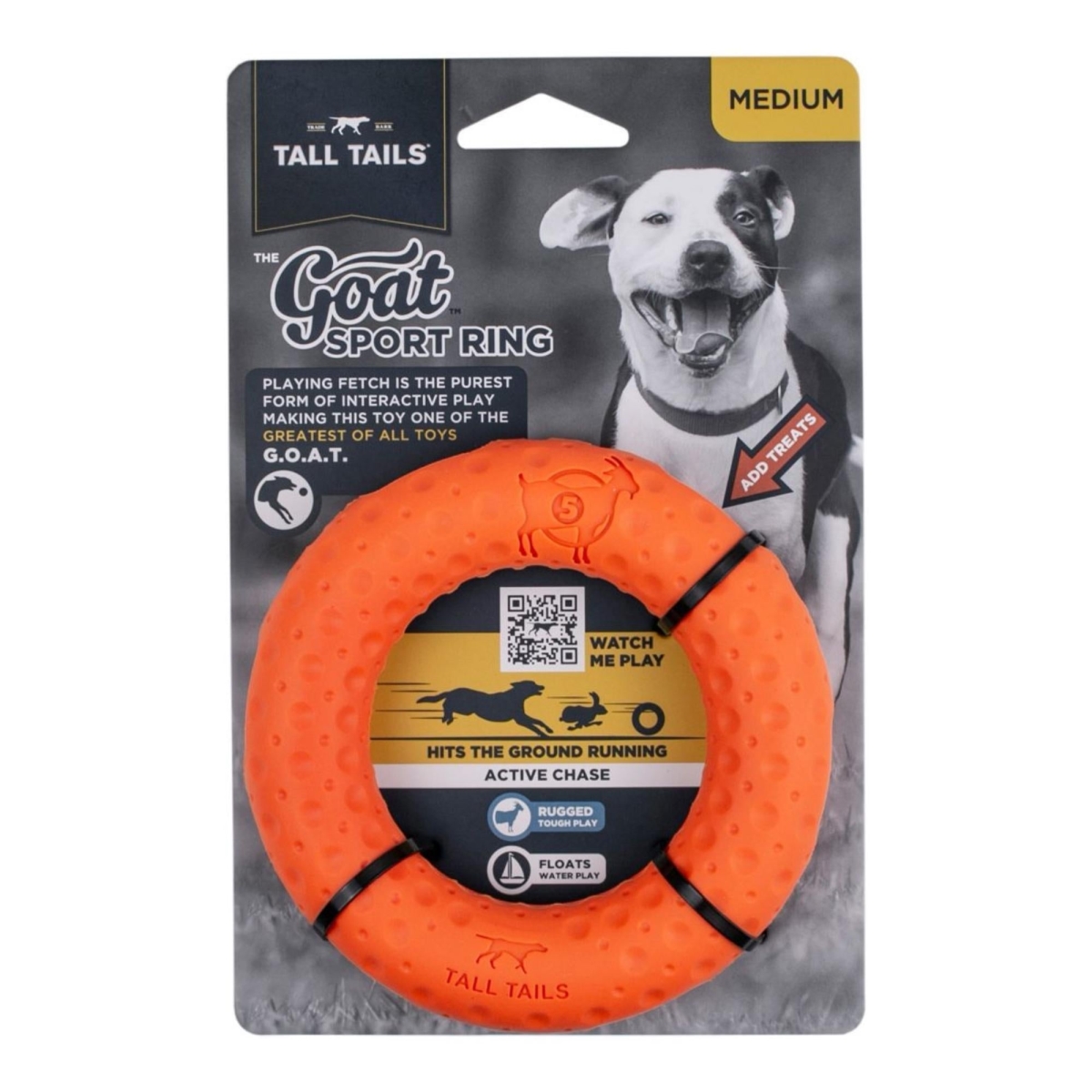 Picture of Tall Tails 022266177883 5 in. Goat Ring Dog Toy&#44; Orange