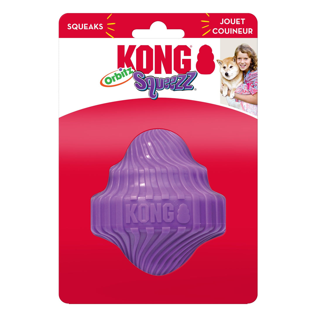 Picture of KONG 035585495866 Squeezz Orbitz Spin Dog Toy&#44; Assorted Color - Medium & Large