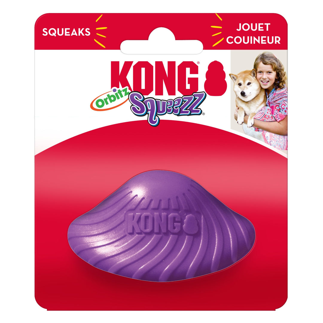 Picture of KONG 035585495873 Squeezz Orbitz Saucer Dog Toy&#44; Assorted Color - Small & Medium