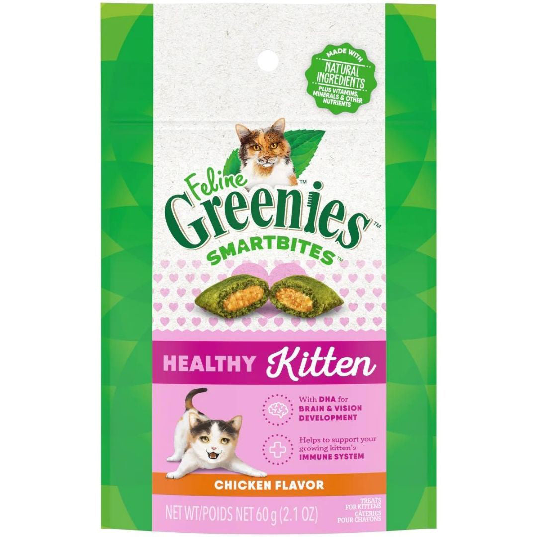 Picture of Greenies 642863115349 2.1 oz Feline Smart Bites Healthy Kitten Chicken Cat Treats