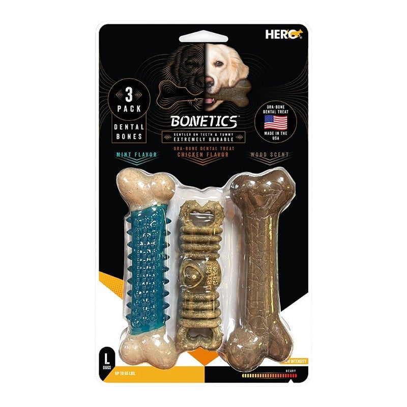 711085643258 Dog Bonetics Treat Bone - Large - Pack of 3 -  Hero