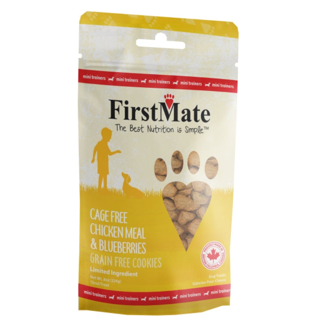 Picture of Firstmate 072318400124 8 oz Limited Ingredient Grain Free Mini Chicken Blueberry Dog Treat