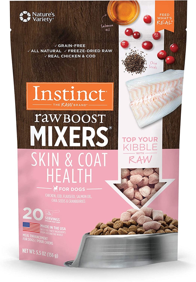 Picture of Natures Variety 769949601135 5.5 oz Dog Skin Coat Health Instinct Freeze Dried Raw Boost Mix - Case of 12