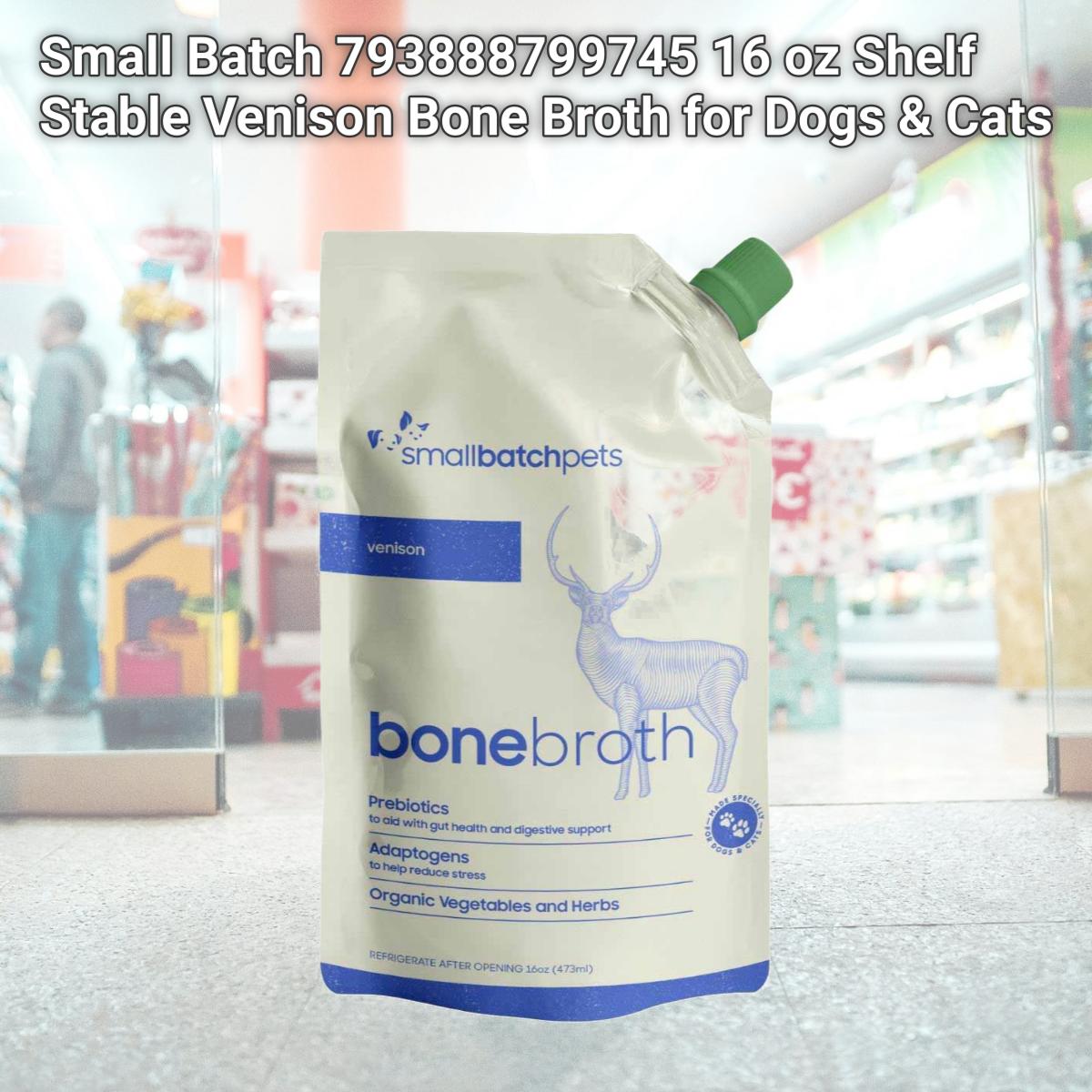 Picture of Small Batch 793888799745 16 oz Shelf Stable Venison Bone Broth for Dogs & Cats